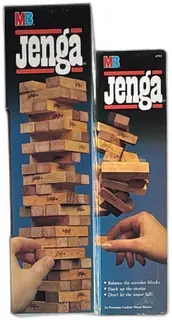 Vintage 1986 Milton Bradley Jenga Game Complete 54 Wood Blocks Original Box