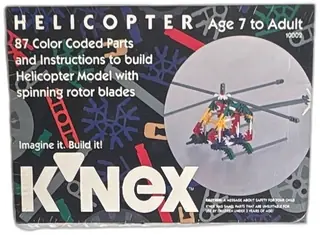 1992 K'NEX Helicopter Set 10002 New Sealed 87 Parts Vintage Construction Toy