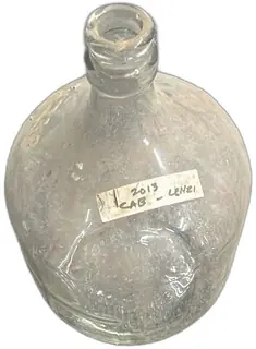Vintage Clear Glass One Gallon Jug 2013 CAB Wine Marked with Embossed Graphics