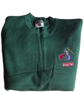 Vintage Lee Ultrawarm Digital Wizard Sweatshirt XL Green Embroidered 90s Cotton USA