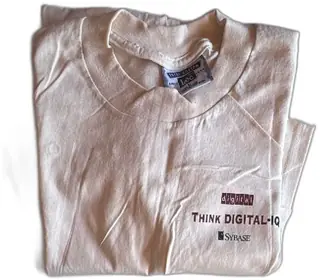 Lee Large White Digital Think Digital-IQ Sybase Promo T-Shirt Vintage Unworn USA