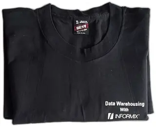 Vintage Informix Data Warehousing Black T-Shirt XL Fruit of the Loom 90s Promo