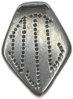 Vintage Hexagonal Silver Metal Western Saddle Concho Diamond Punch Dot Pattern