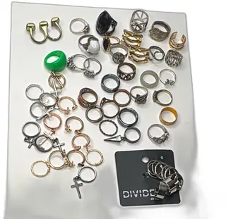 Mixed Lot Fashion Rings Assorted Styles Bulk Costume Jewelry Divide H&M