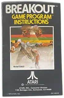 Atari Breakout Game Program Instructions Manual 1978 Model CX2622 Vintage Original