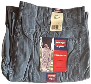 Wrangler Hero Originals Carpenter Jeans 38x32 Gray Loose Fit 100 Percent Cotton New