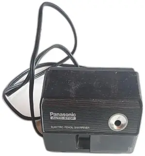 Panasonic Auto-Stop Electric Pencil Sharpener KP-110 Vintage Black Made In Japan