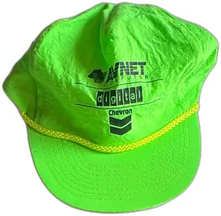 Vintage Avnet Computer Digital Chevron Neon Green Snapback Cap Mohr's One Size