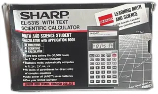Sharp EL-531S Scientific Calculator With Text Vintage Japan Boxed Working Display