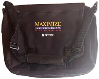 Informix Maximize Performance 1995 User Conference Black Messenger Laptop Bag Vintage
