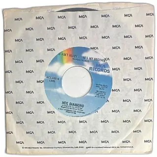Neil Diamond Cracklin Rosie He Aint Heavy Hes My Brother MCA 60018 7 Inch 45 RPM Sing