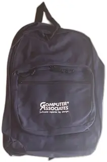 Vintage Computer Associates Promo Backpack Blue Nylon 1990s Software Company Bag