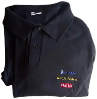 Informix Digital Worlds Fastest Vintage Polo Shirt XL Black Anvil USA 50 Cotton 50 Po