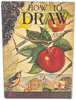 Walter T Foster Vintage How To Draw Art Instruction Book Butterflies Flowers Heads