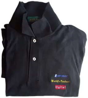 Vintage Informix Digital Outer Banks Polo Shirt XL Black Embroidered Worlds Fastest U