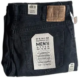 Denim Supply Company Mens Black Jeans Size 36x32 Style Ten Loose Fit Straight Leg