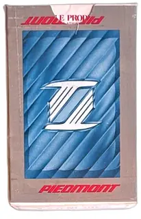 Piedmont Plastic Coated Playing Cards Blue Vintage Airline Deck Made In USA