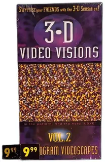 3D Video Visions Volume 2 VHS Stereogram Videoscapes 1993 Sealed New