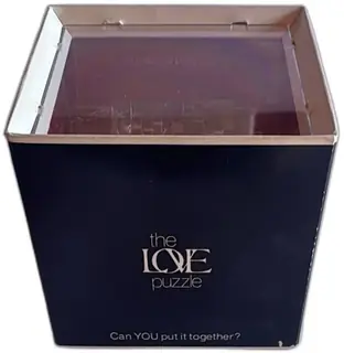 Vintage 1982 MagNif The Love Puzzle 3D Jigsaw Cube 33 Piece Heart Clear Box