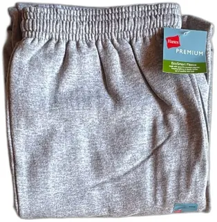 Hanes Premium EcoSmart Fleece Sweatpants Grey Heather Large 5762 Q9C New Tags