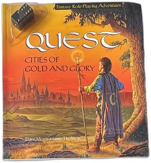 Quest Cities Of Gold And Glory 1997 Fantasy Role Playing Gamebook With Dice PSS