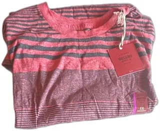 Mossimo Supply Co XXL Crewneck Red Gray Striped Men’s T Shirt New With Tags