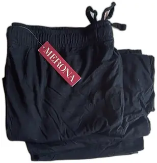 Merona Mens Black Drawstring Pajama Sleep Pants Large Cotton Poly Blend New Tag