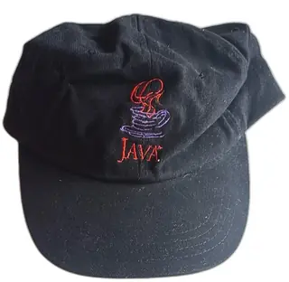Vintage Sun Microsystems Java Logo Black Hat Cap Adjustable Strap Embroidered