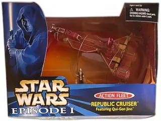 Star Wars Episode I Action Fleet Republic Cruiser Qui-Gon Jinn New 1998 Galoob