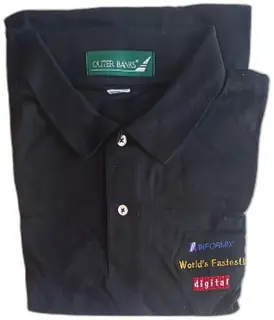 Outer Banks Informix Digital Worlds Fastest Black Polo Shirt XL Vintage USA