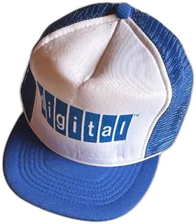 Vintage Digital Equipment Corporation Mesh Trucker Hat Blue White Logo Unused