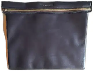 Vintage US Government Document Bag Black Vinyl Zipper Pouch FSN 7510-616-7241 15 Inch