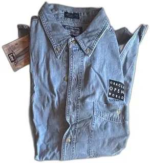 Lee Denim Shirt Oracle OpenWorld 1996 Technical Team New With Tags 100 Percent Cotton