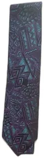 Seigo New York For Nordstrom Vintage Silk Tie Abstract Purple Teal Made In Japan