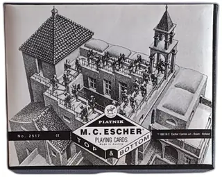 Piatnik MC Escher Top And Bottom Double Deck Playing Cards 1992 Art Austria Boxe