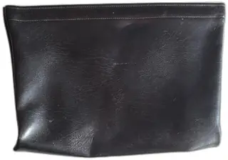 Hagglof USA Vintage Black Faux Leather Zippered Portfolio Document Holder 15 Inch