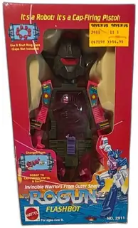 1992 Mattel Rogun Flashbot Cap Firing Robot Toy MIB No 2911 Vintage