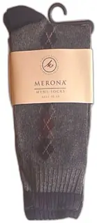 Merona Mens Argyle Dress Socks Size 10 13 Gray Black Cotton Nylon New In Package