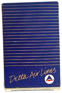 Vintage Delta Air Lines Arrco Playing Cards Blue Striped Box Airline Collectible
