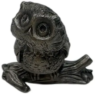 1976 Hallmark Little Gallery Fine Pewter Owl Figurine Vintage USA Decor