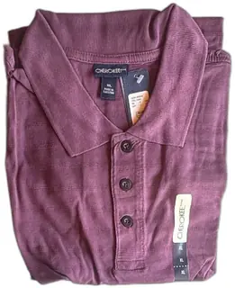 Cherokee Men Polo Shirt Bordeaux XL New With Tags Cotton Short Sleeve Casual