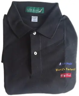 Vintage Informix Digital Worlds Fastest Outer Banks Black Polo Shirt Large USA Made