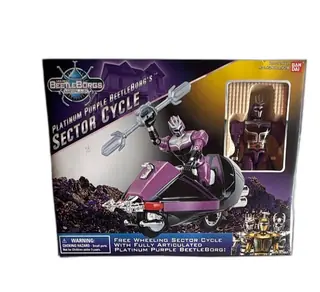 BeetleBorgs Metallix Platinum Purple Beetleborg Sector Cycle Bandai 1997 Sealed