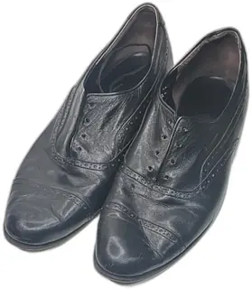 Black Leather Oxford Dress Shoes Size 12L Flexible Fiber Insole Brogue Used
