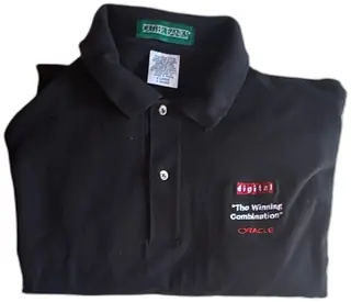 Vintage DEC Digital Oracle The Winning Combination Polo Shirt X Large Black Cotton