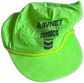 Vintage Avnet Computer Digital Chevron Neon Green Mohrs Adjustable Snapback Hat