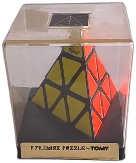 1982 Tomy Pyraminx Puzzle Complete In Original Case Vintage Made Hong Kong