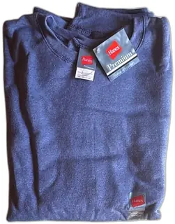 Hanes Premium Crew XL Blue Cotton Rich Comfort Sweatshirt New With Tags