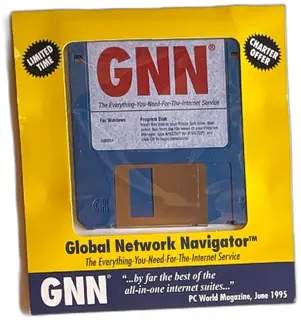 GNN Global Network Navigator 3.5 Inch Floppy Disk Windows 1995 Internet Software