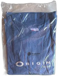 Vintage SiliconGraphics Origin Series Sybase Promo Hanes Beefy T Shirt XL Blue New